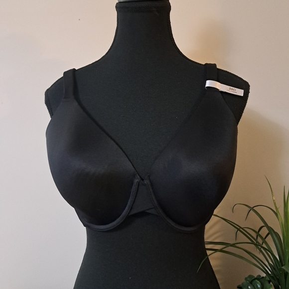 NWT Ambrielle Everyday Bra 38D Black Full Coverage Adjustable Full Figure Smooth - Picture 5 of 12